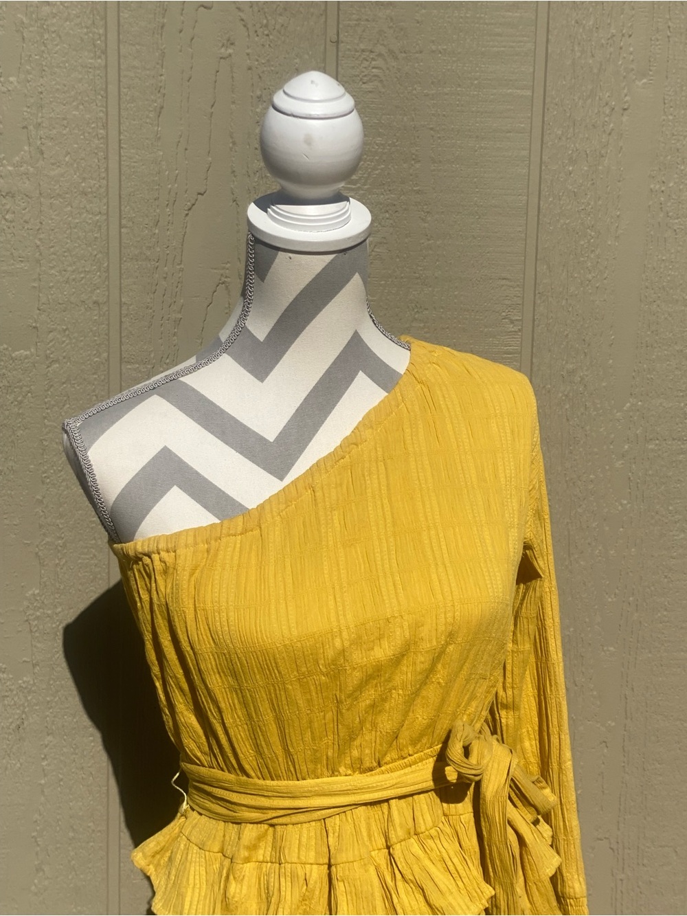 Pink Diamond Medium Yellow Assymetrical Mini Dress - Picture 3 of 10
